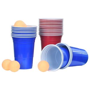 vidaXL Zestaw do Beer Ponga stołowego, 0,5 L, plastik