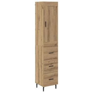 vidaXL Highboard Dąb rzemieślniczy 34,5 x 34 x 180 cm