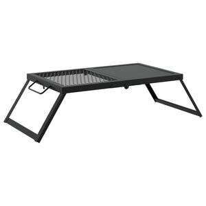 vidaXL Składany Grill Campingowy Czarny 31,5 x 26,5 x 4 cm
