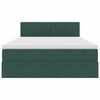 vidaXL Ł&oacute;żko z miejscem do przechowywania Ciemna zieleń 140 x 190 cm