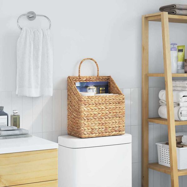 vidaXL Kosz wiszący Naturalny 30 x 17,5 x 49,5 cm Hiacynt wodny