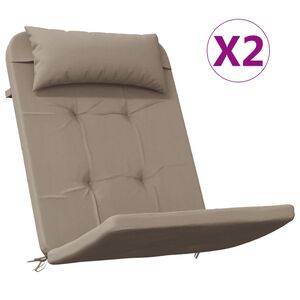vidaXL Poduszki na krzesła Adirondack, 2 szt., taupe, tkanina Oxford