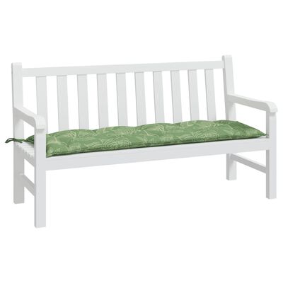 vidaXL Poduszka na ławkę ogrodową, wzór w liście, 150x50x7 cm, tkanina