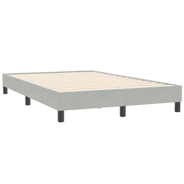 vidaXL Łóżko Box Spring bez materaca Jasnoszary 120x210 cm Aksamit