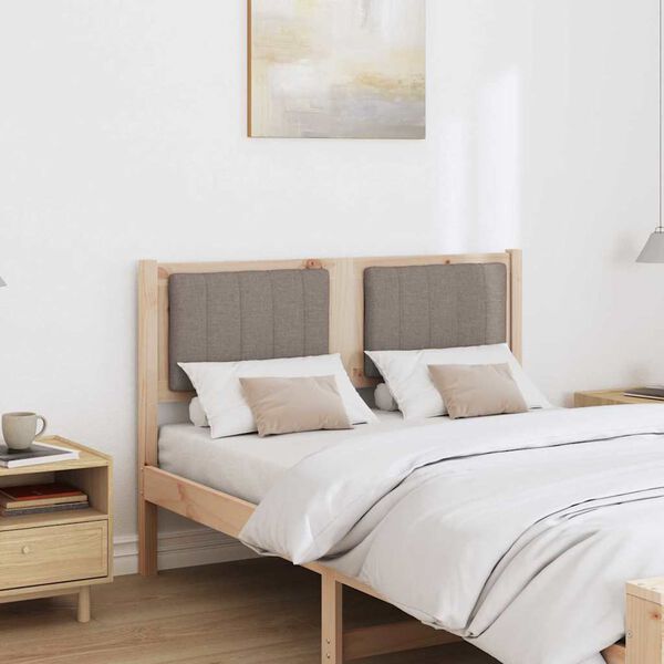 vidaXL Tapicerowane wezgłowie Brązowy 120 cm Lite drewno sosnowe