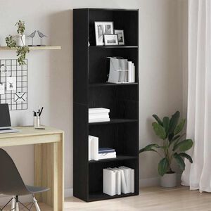 vidaXL Regał biblioteczny Czarny Dąb 60x30x189 cm Drewno klejone
