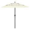 vidaXL 3-poziomowy parasol na aluminiowym słupku, piaskowy, 2,5 m