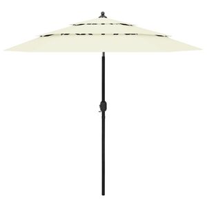 vidaXL 3-poziomowy parasol na aluminiowym słupku, piaskowy, 2,5 m
