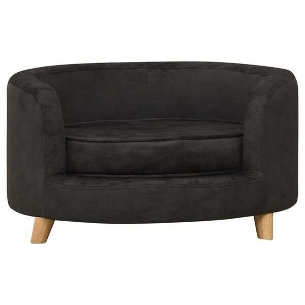 vidaXL Sofa dla psa, czarna, 69x69x36 cm, pluszowa