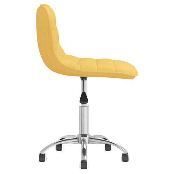 vidaXL Obrotowe krzesło biurowe, musztardowe, tapicerowane tkaniną