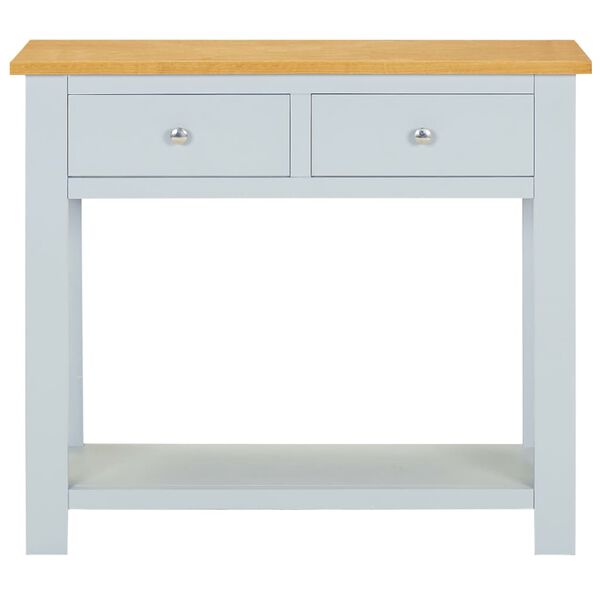 vidaXL Stolik konsola, 83 x 30 x 73 cm, lite drewno dębowe