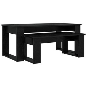 vidaXL Zestaw stolik&oacute;w kawowych 2 pcs Czarny Dąb