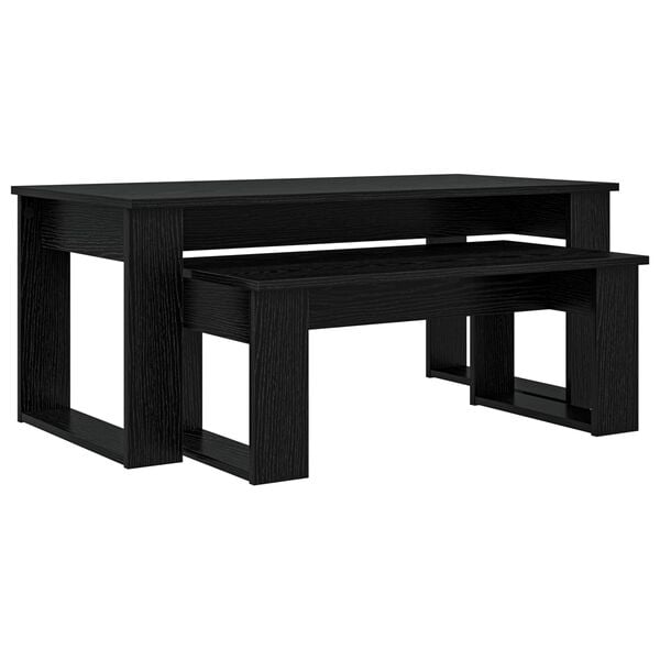 vidaXL Zestaw stolik&oacute;w kawowych 2 pcs Czarny Dąb