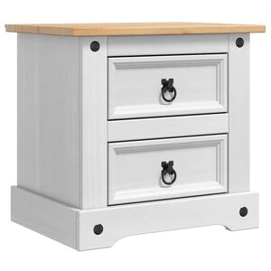 vidaXL Stolik nocny Corona Biały 53 x 39 x 47 cm Lite drewno sosnowe