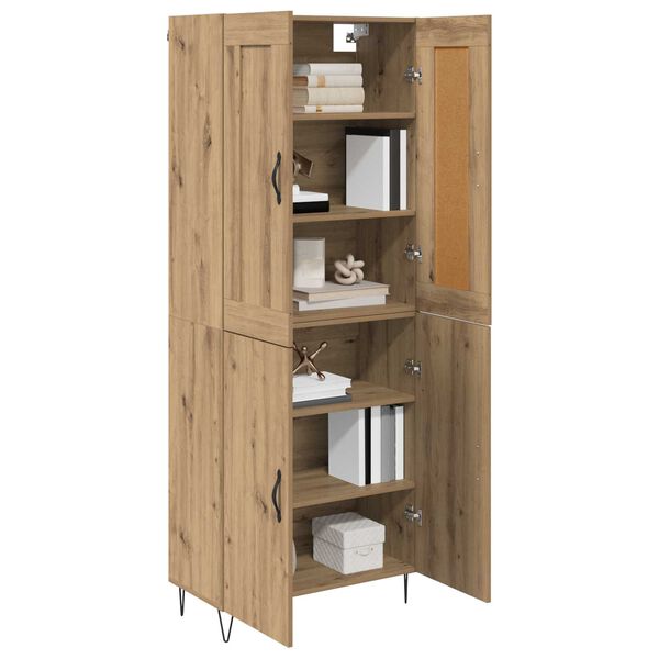 vidaXL Highboard Dąb rzemieślniczy 69,5 x 34 x 180 cm