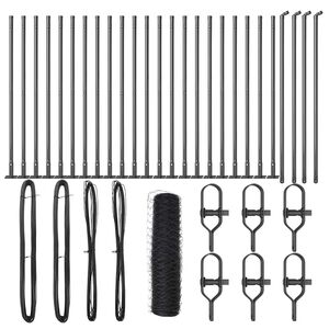 vidaXL Słupek ogrodzeniowy. Szary 50 x 0,5 m (siatka 36 mm) Stal i PVC