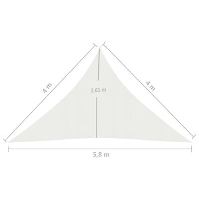 vidaXL Żagiel przeciwsłoneczny, 160 g/m², biały, 4x4x5,8 m, HDPE