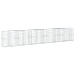 vidaXL Kosz gabionowy z pokrywą, 1150x100x200 cm, galwanizowane żelazo