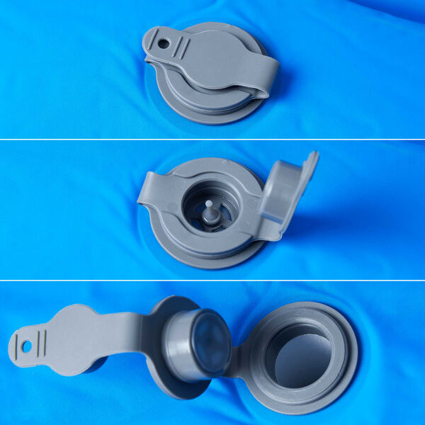 vidaXL Materac samopompujący z poduszką, 1-osobowy, niebieski