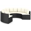 vidaXL 6-częściowa sofa ogrodowa z poduszkami, rattan PE, czarna