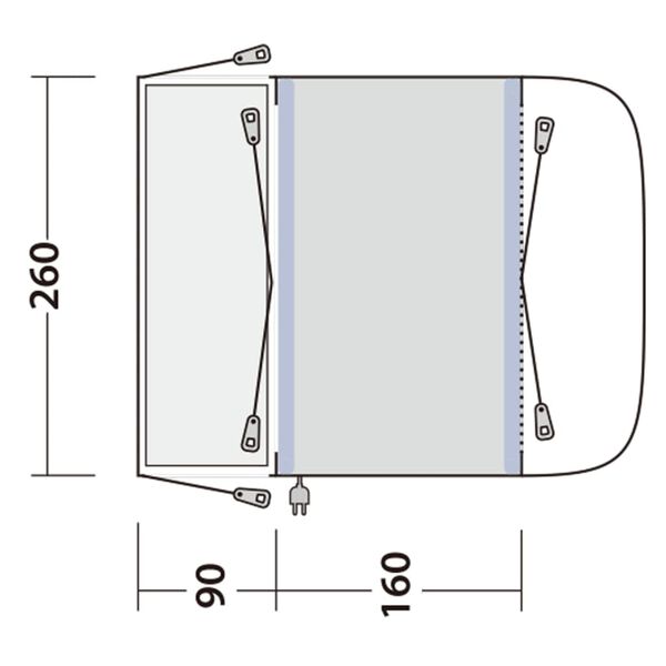 Outwell Przedsionek do kampera Newburg 160 Air, czarno-szary