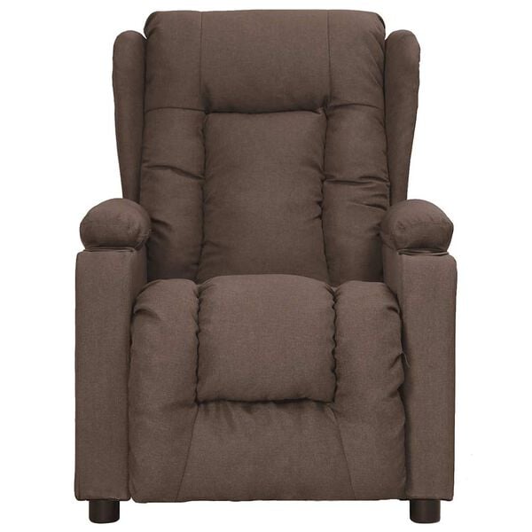 vidaXL Podnoszony fotel masujący, kolor taupe, tkanina