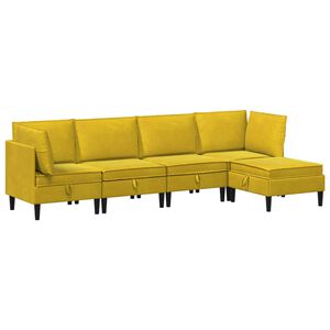 vidaXL Zestaw mebli do salonu 5 szt. ż&oacute;łty Welur