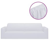 vidaXL Elastyczny pokrowiec na sofę 3-osobową, biały, dżersejowy