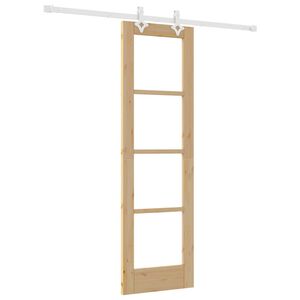 vidaXL Drzwi przesuwne 61 x 198,5 cm Lite drewno sosnowe i szkło