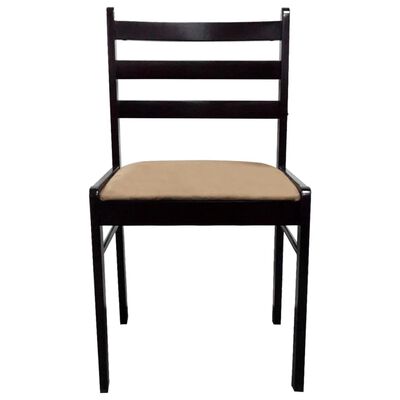 vidaXL Krzesła stołowe, 4 szt., brązowe, drewno kauczukowe i aksamit