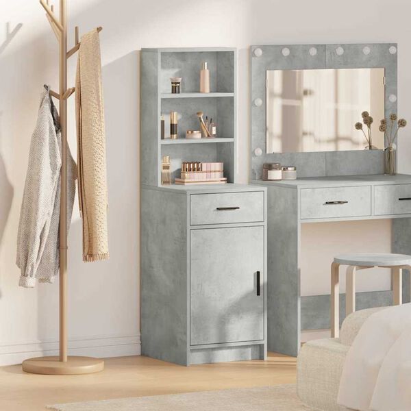 vidaXL Highboard z szufladą Betonowy szary 40 x 40,5 x 135 cm