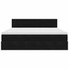 vidaXL Rama ł&oacute;żka otomana z materacem, czarna, 160x200cm, aksamit