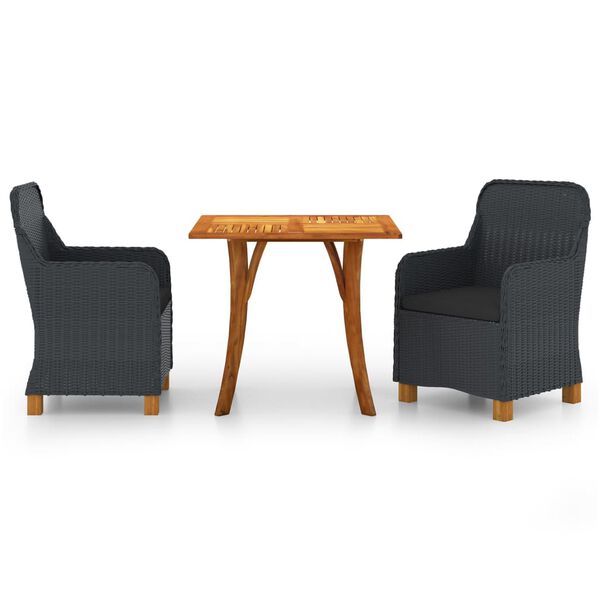 vidaXL 3-częściowy zestaw mebli ogrodowych, ciemnoszary