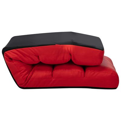vidaXL Składane krzesło podłogowe, czerwone, sztuczna skóra