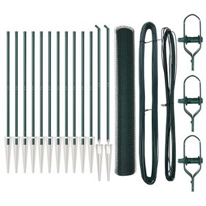 vidaXL Słupek ogrodzeniowy. Zielony 25 x 1 m (25 mm siatka) Stal