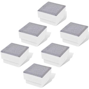 vidaXL Lampy gruntowe LED, 6 szt., 100x100x68 mm