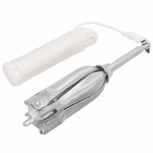 vidaXL Składana kotwica z liną srebrna 10 kg żeliwo ocynkowane ogniowo