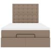 vidaXL Rama ł&oacute;żka otomana z materacem, cappucino, 120x190 cm, ekosk&oacute;ra