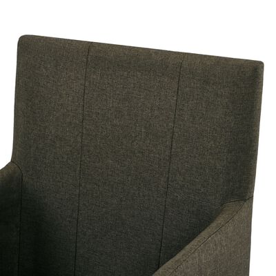 vidaXL Krzesła stołowe z podłokietnikami, 4 szt., brązowe, tkanina