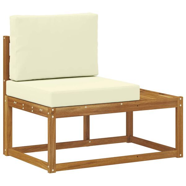 vidaXL Sofa końcowa na zewnątrz z poduszką Naturalny 91 x 63 x 73 cm