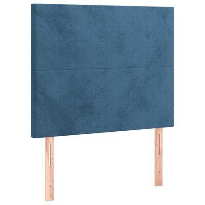 vidaXL Rama łóżka z zagłówkiem, ciemnoniebieska, 90x190 cm, aksamitna