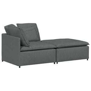 vidaXL Sofa modułowa z podn&oacute;żkiem i poduszkami Tkanina Ciemnoszara