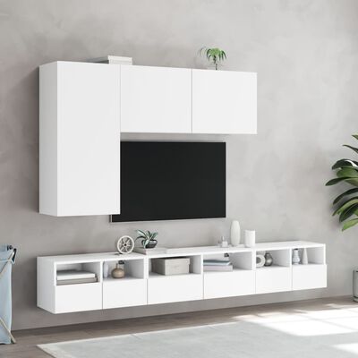 vidaXL Ścienna szafka TV, biała, 60x30x30 cm, materiał drewnopochodny