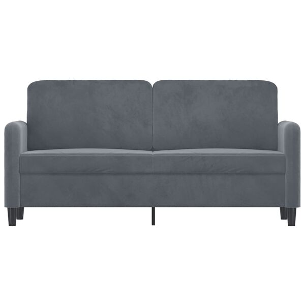 vidaXL Sofa 2-osobowa, ciemnoszary, 140 cm, tapicerowana aksamitem