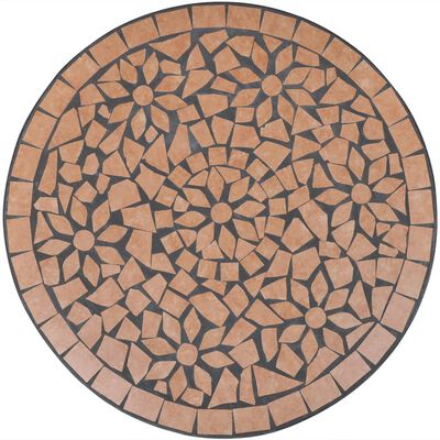 vidaXL Stolik bistro, terakota, 60 cm, mozaikowy