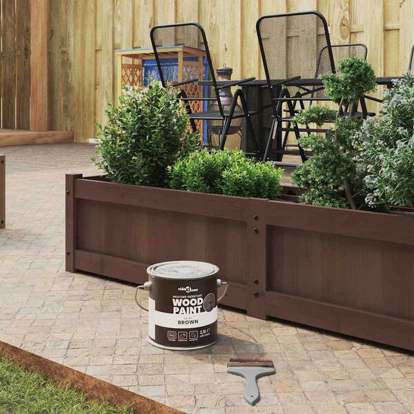 vidaXL Farba do drewna Brązowy 16,5 x 16,5 x 15,9 cm Wydruk na ścianie