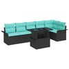vidaXL Zestaw Sof na Ogr&oacute;d z poduszką 7 pcs Czarny Polirattan
