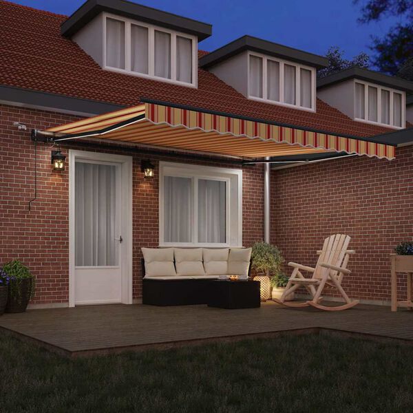 vidaXL Tkanina Zadaszenia Ż&oacute;łty i pomarańczowy 400 &times; 300 cm Poliester