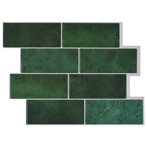 vidaXL Kafelka subway 50 pcs Ciemnozielony 29 x 21 cm Poliuretan i PET