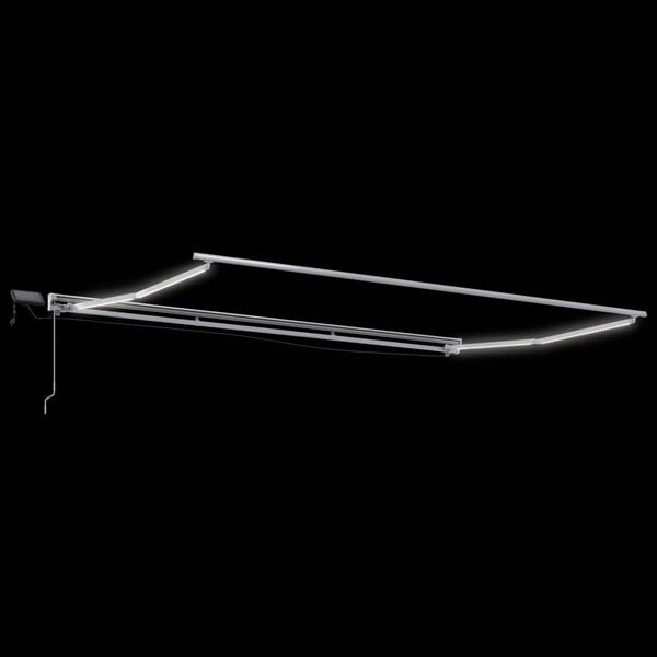 vidaXL Ręczny ramowy zewnętrzny markizowy z LED Biały 4 x 2 m